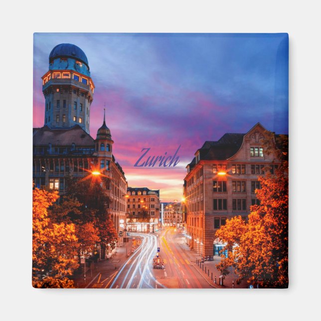 Zurich Switzerland Sunset Magnet (Front)