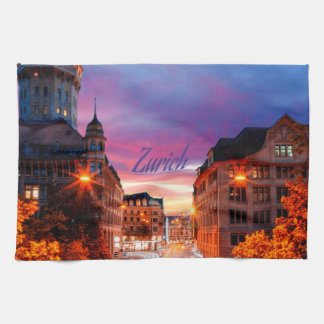 Zurich Switzerland Sunset Tea Towel