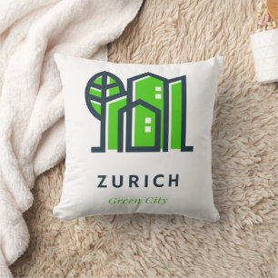 Zurich Switzerland Sustainable Green City Cushion
