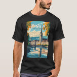 Zurich Switzerland Travel Art Vintage T-Shirt<br><div class="desc">Zurich retro vector travel design. The picturesque lanes of the central Altstadt (Old Town),  on either side of the Limmat River,  reflect its pre-mediaeval history.</div>