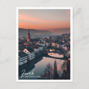 Zurich Switzerland Travel Place illustration Postcard