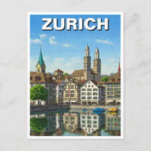 Zurich Switzerland Travel Postcard