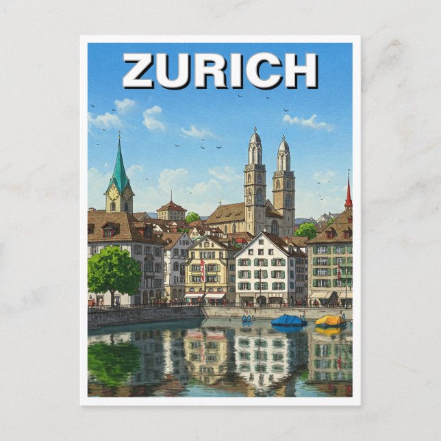 Zurich Switzerland Travel Postcard (Front)