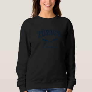 Zurich Switzerland Vintage Nautical Paddles Sports Sweatshirt