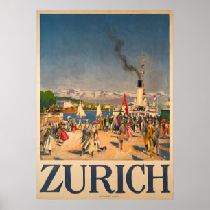 Zurich Switzerland Vintage Poster