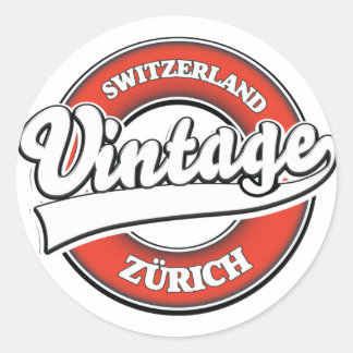 Zürich Switzerland vintage style logo Classic Round Sticker