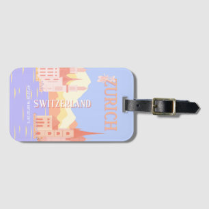 Zurich Travel Art, Switzerland Travel Art Luggage Tag