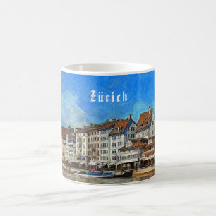 Zurich. View of the Limmat river embankment Coffee Mug