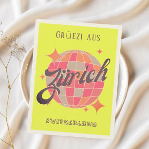 Zurich Zürich Switzerland neon disco Postcard