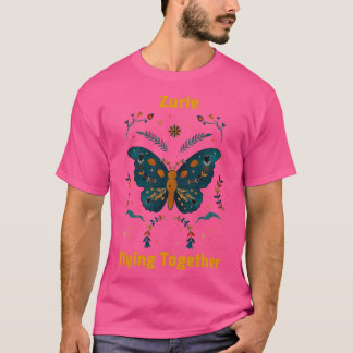 Zurie Flying Together Colourful Butterfly Retro De T-Shirt
