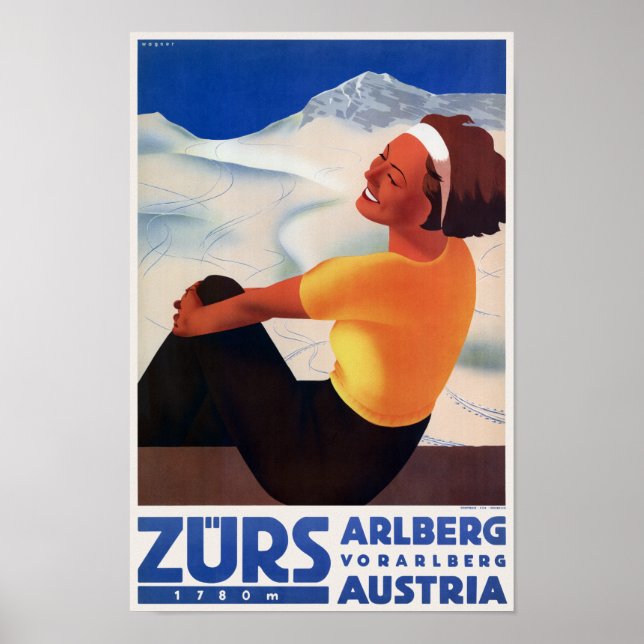 Zürs Austria Vintage Poster 1935 (Front)