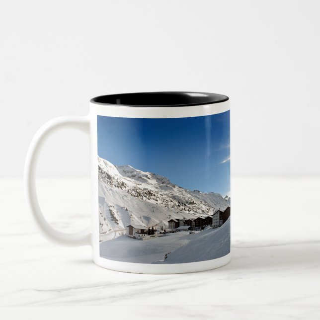 Zurs Lech am Arlberg Austrian Alps Austria Two-Tone Coffee Mug (Left)