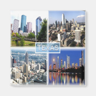 zUS011 TEXAS, Mosaic, Dallas, Houston, Fridge Magnet