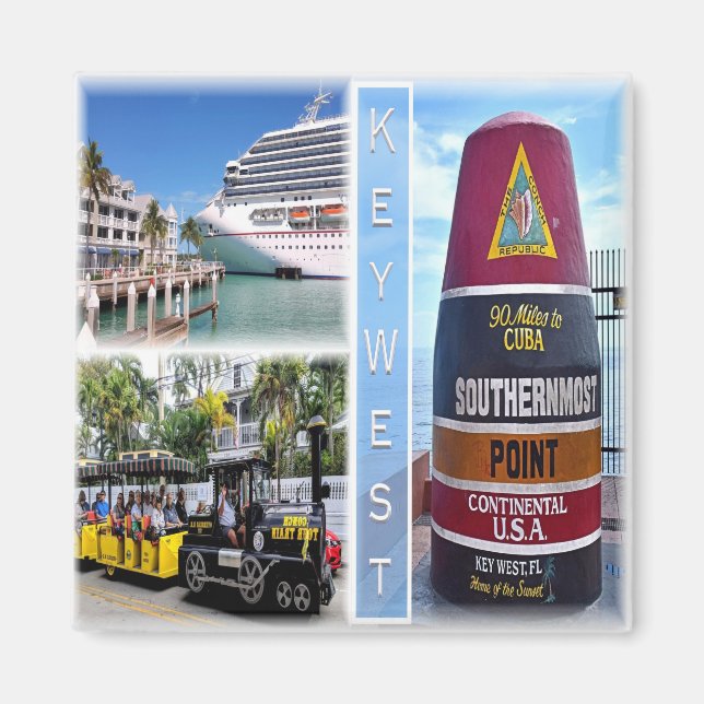 zUS020 KEY WEST, Mosaic, Florida, America, Fridge Magnet (Front)