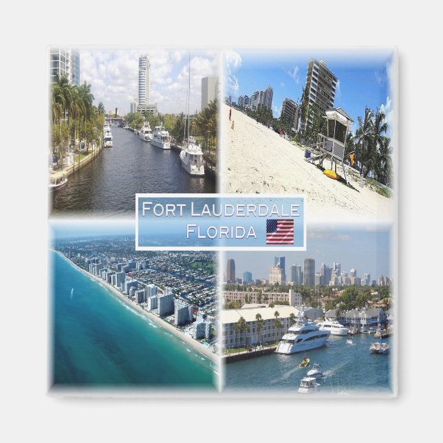zUS022 FORT LAUDERDALE, Mosaic, Florida, Fridge Magnet (Front)