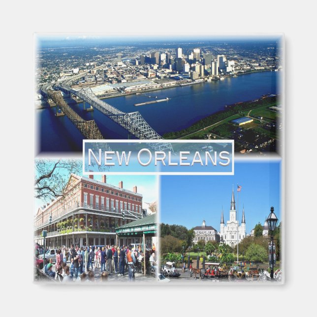 zUS023 NEW ORLEANS, Mosaic, Louisiana, Fridge Magnet (Front)