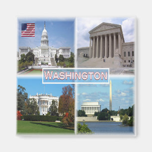 ZUS026 WASHINGTON, Mosaic, America, Fridge Magnet