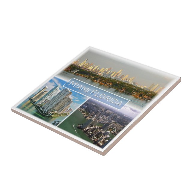 zUS038 MIAMI, FLORIDA, Mosaic, America, Tile (Side)