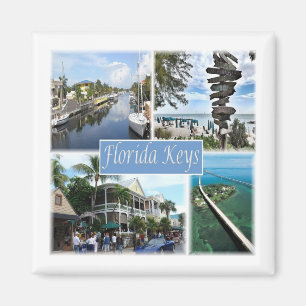 zUS050 FLORIDA KEYS, Mosaic, America, Fridge Magnet