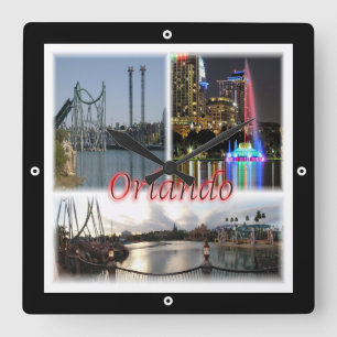 zUS056 ORLANDO Florida, Orlando, America, Square Wall Clock