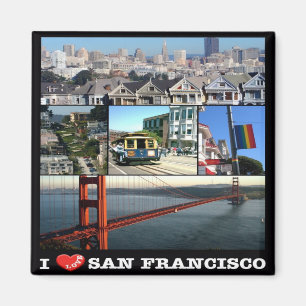 zUS065 SAN FRANCISCO I Love, Mosaic, Fridge Magnet