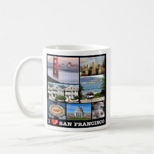 zUS067 SAN FRANCISCO I Love, Mosaic, Coffee Mug