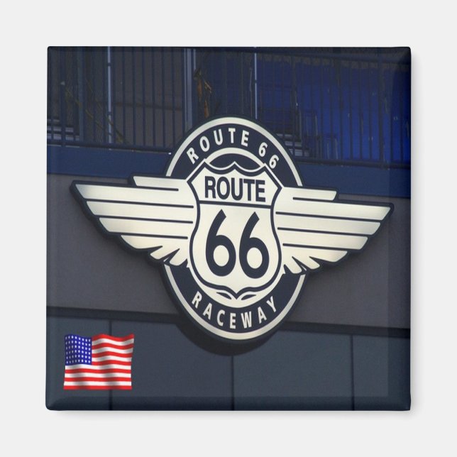 zUS088 ROUTE 66, Raceway, America, Fridge Magnet (Front)