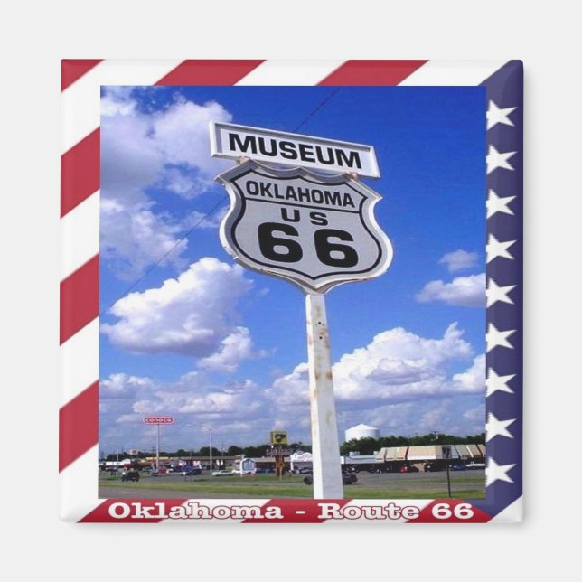 zUS090 ROUTE 66, Oklahoma, America, Fridge Magnet (Front)
