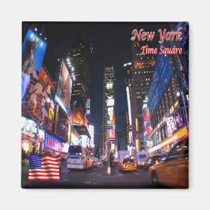 zUS096 NEW YORK CITY, Time Square by Night, Fridge Magnet