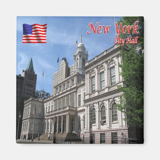 zUS111 NEW YORK CITY, City Hall, America, Fridge Magnet (Front)