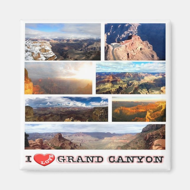 zUS150 GRAND CANYON I Love, Mosaic, Fridge Magnet (Front)