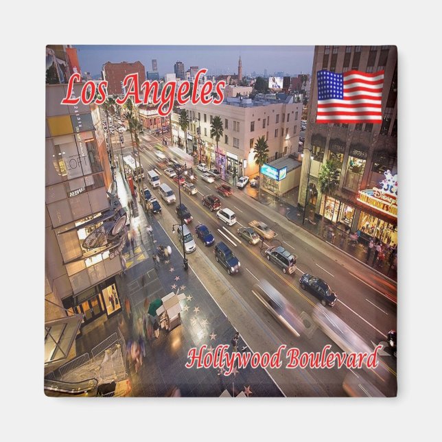 zUS170 HOLLYWOOD Boulevard,Los Angeles, Fridge Magnet (Front)