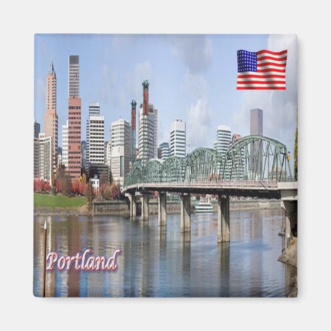 zUS182 PORTLAND, Oregon, America, Fridge Magnet (Front)