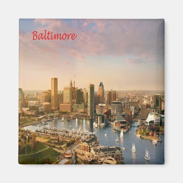 zUS183 BALTIMORE, Maryland, America, Fridge Magnet (Front)