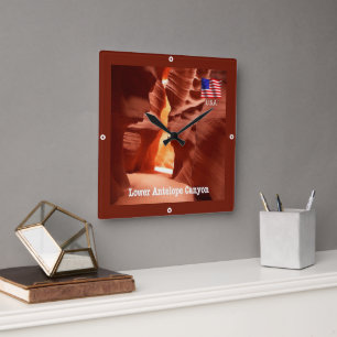 zUS191 ANTELOPE CANYON, Arizona, America, Square Wall Clock