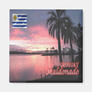 zUY009 MALDONADO, Sunset, Uruguay, America, Fridge Magnet
