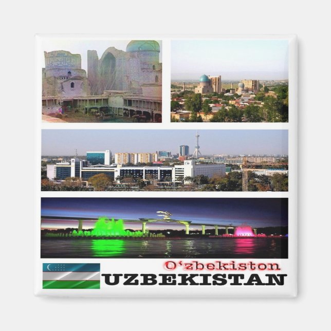 zUZ008 UZBEKISTAN, Mosaic, Asia, Fridge Magnet (Front)