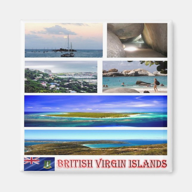 zVG005 BRITISH VIRGIN ISLANDS, Mosaic, Fridge Magnet (Front)