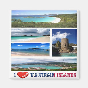 zVI003 VIRGIN ISLANDS I Love, Mosaic, Fridge Magnet