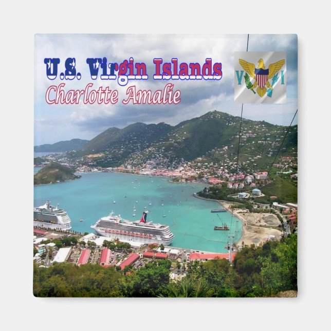 ZVI006 VIRGIN ISLANDS, Charlotte Amalie, Fridge Magnet (Front)