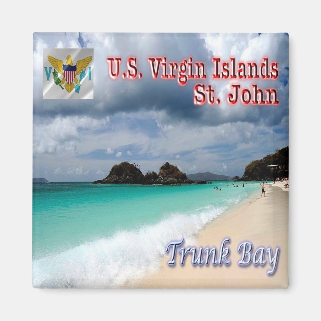 zVI010 ST. JOHN, Trunk Bay, Virgin Islands, Fridge Magnet (Front)