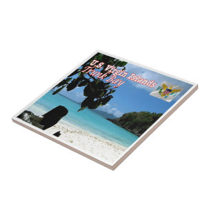 zVI016 VIRGIN ISLANDS, Trunk Bay, America, Tile