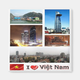 zVN011 VIETNAM I Love, Mosaic, Asia, Fridge Magnet