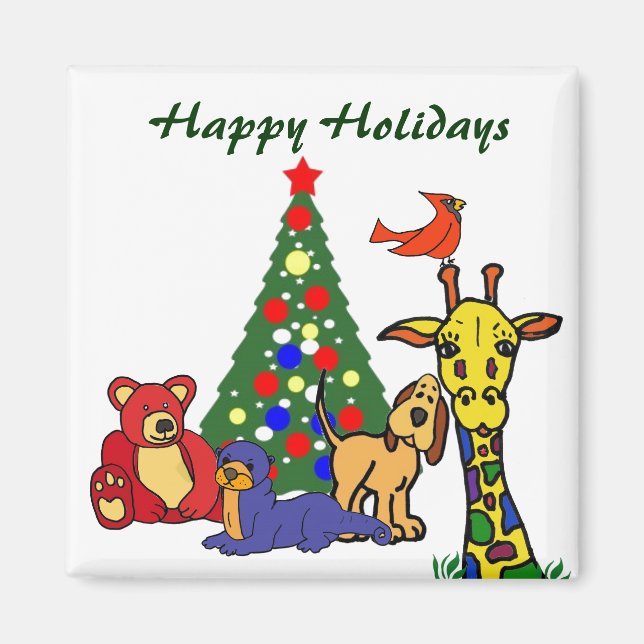 ZW- Happy Holidays Cartoon Magnet (Front)