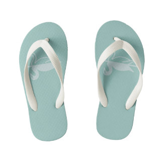 Zwaan met groene ondergrond kid's flip flops