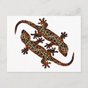 zwei geckos postcard