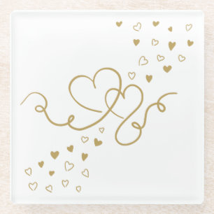 Zwei Herzen Glass Coaster