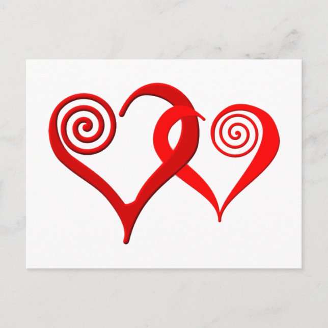 zwei Herzen verflochten two hearts intertwined Postcard (Front)