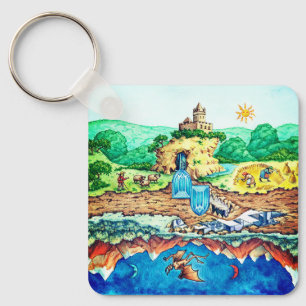 Zwei Welten - Tagwelt und Nachtwelt Key Ring