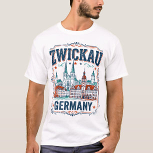 Zwickau Skyline Cityscape In Saxony Germany T-Shirt